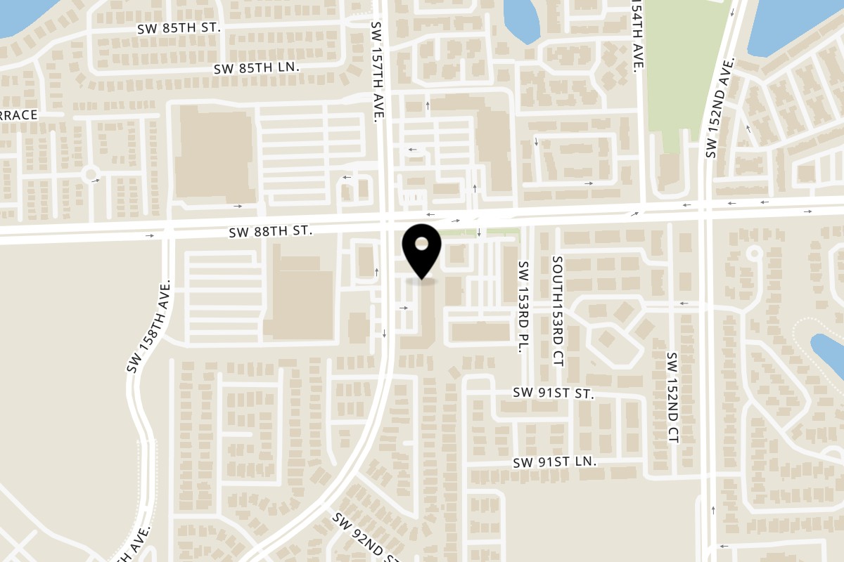 Map showing the location of Don Chepe's Mexican Restaurant on 8901 SW 157th Ave suite 2 in Miami